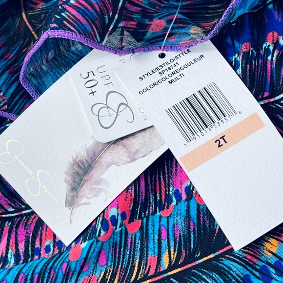 NWT Jessica Simpson purple ruffle tankini sz 2T - Picture 4 of 6